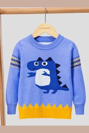 Stylecast Boys Blue Graphic Printed Pullover Sweater