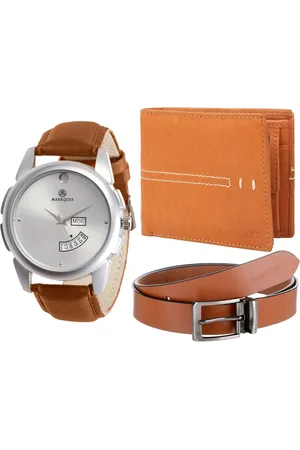MARKQUES Men Brown Solid Accessory Gift Set STV-770904-VIN-04-EXE-04-Multi