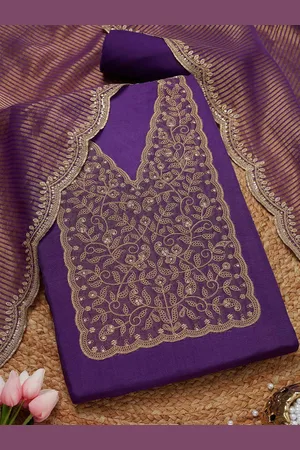 Soch Floral Yoke Design Sequinned Unstitched Dress Material