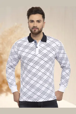 WILD WEST Men Checked Polo Collar Pockets T-shirt