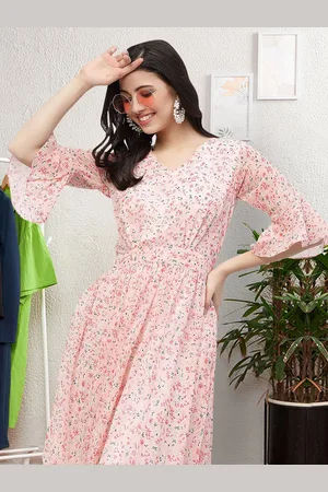 Moda Rapido Floral Print Applique Fit & Flare Dress