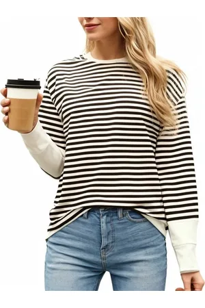 DressBerry Women Striped Monochrome Pockets T-shirt