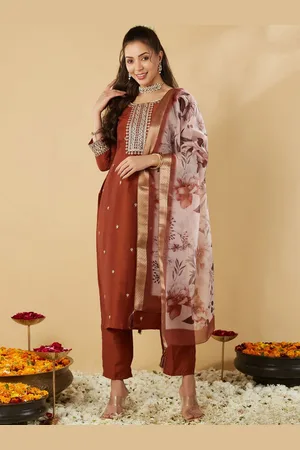 Mokosh Women Ethnic Motifs Embroidered Regular Sequinned Kurta with Trousers & With Dupatta