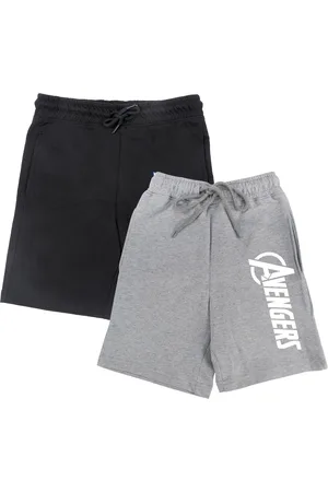 Wear Your Mind Boys Black & Grey Printed Avengers Shorts Pack of 2