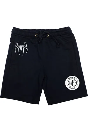 Wear Your Mind Boys Navy Blue Spiderman Printed Regular Fit Regular Shorts