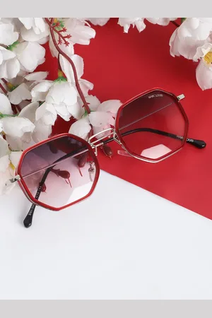 MARC LOUIS Square Sunglasses with UV Protected Lens B80-500 SILVER RED SG