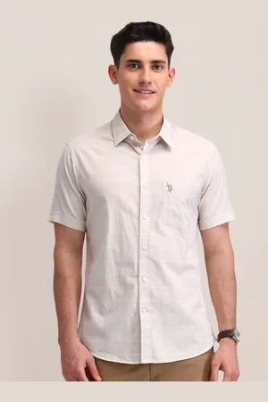 U.S. Polo Assn. Men Classic Horizontal Striped Cotton Tailored Fit Casual Shirt