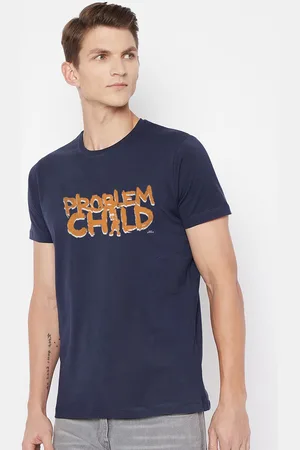 Kook N Keech Men Navy Blue Typography Printed T-shirt