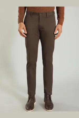 Indian Terrain Men Brooklyn Slim Fit Cotton Regular Trousers
