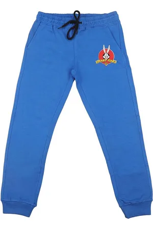 LOONEY TUNES Boys Royal Blue Solid Slim-fit Joggers