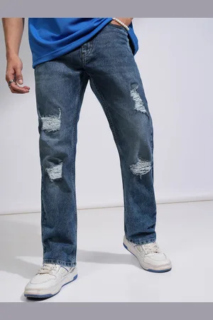 Highlander Men Straight Fit Highly Distressed Stretchable Jeans