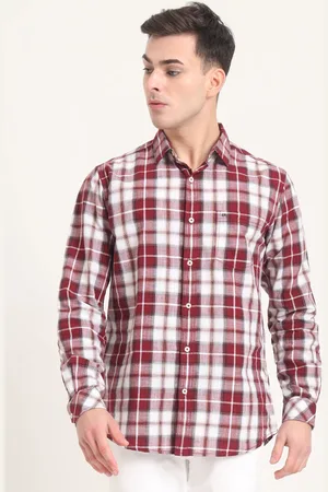 JADE BLUE Men Regular Fit Spread Collar Tartan Checked Cotton Casual Shirt
