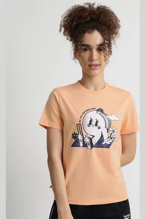 Reebok Women Graphic Printed Short Sleeves Cotton Casual T-shirt
