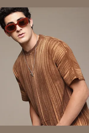 The Roadster Life Co. Men Tie and Dye Stripe Printed Relaxed Fit T-shirt