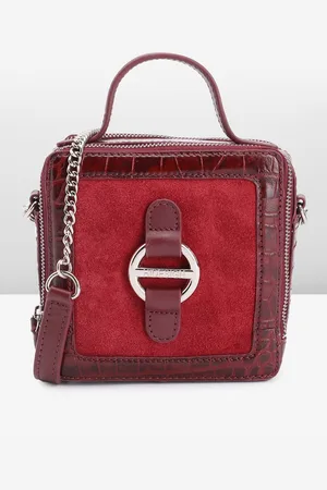 Hidesign Croc Textured Leather Sling Bag