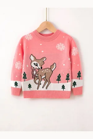 Stylecast Boys Pink & Brown Graphic Printed Pullover Sweater
