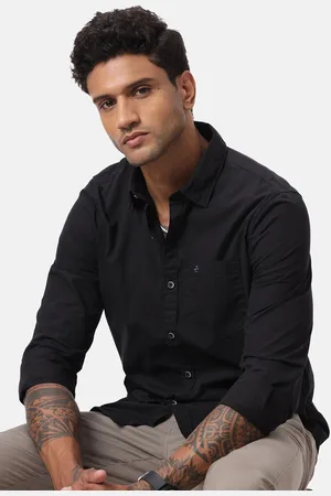 WROGN Men Custom Spread Collar Solid Cotton Casual Shirt