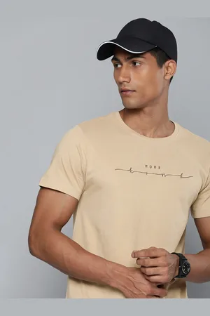 HRX Men Beige Typography Printed Pure Cotton T-shirt