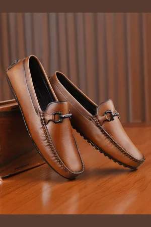 WOAKERS Men Colourblocked Leather Driving Shoes