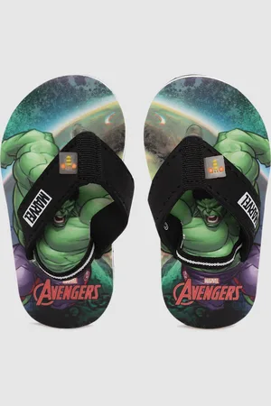 toothless Girls Black & Green Printed Rubber Thong Flip-Flops