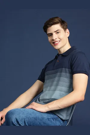 Mast & Harbour Men Striped Polo Collar T-shirt