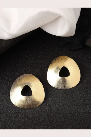DressBerry Women Gold-plated Alloy Triangular Drop Earrings