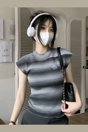 HERE&NOW Striped Cotton Top