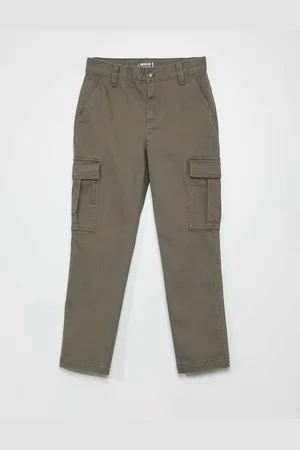 KIABI Boys Slim Fit Mid-Rise Cargos Trousers