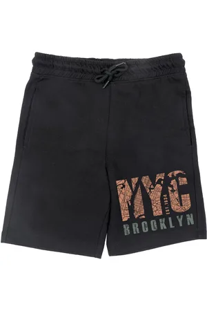 Wear Your Mind Boys Black Printed Shorts