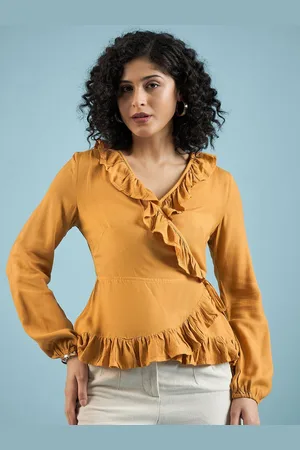 DressBerry Women Ruffles Wrap Top