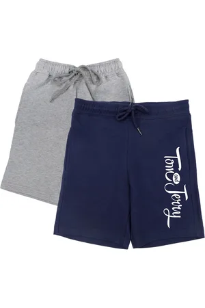 Wear Your Mind Boys Pack Of 2 Grey & Navy Blue Tom & Jerry Shorts