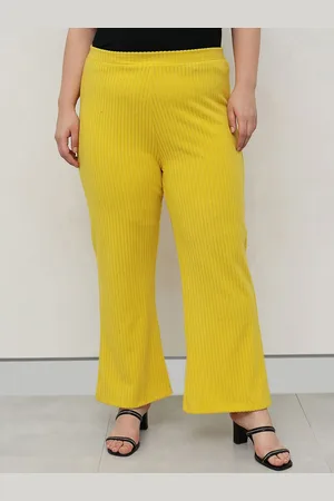 CURVY STREET Women Plus Size Relaxed Straight Fit High-Rise Parallel Trousers