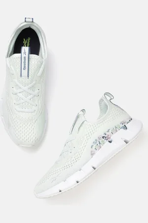 Reebok Women Sea Green & Pink Floral Print Woven Design Memory Foam Zig Sky Running Shoes
