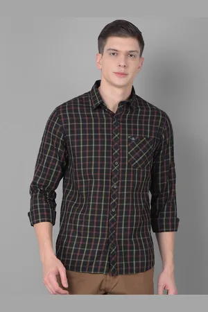 Canary London Smart Slim Fit Tartan Checks Opaque Cotton Casual Shirt