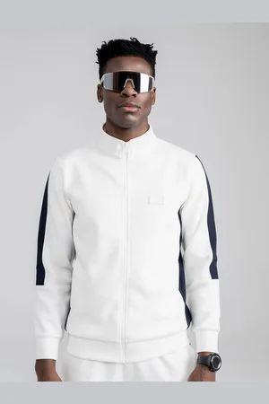EDRIO Men Colourblocked Mock Collar Sweatshirt