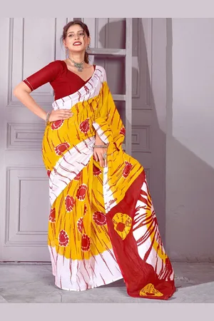 HERE&NOW Tie and Dye Pure Cotton Ikat Saree