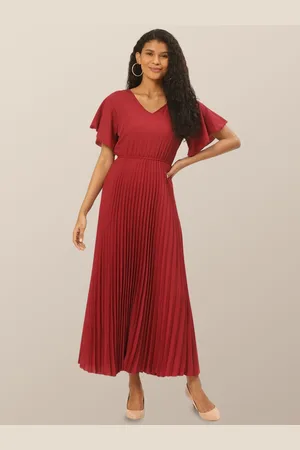 Chemistry Flared Sleeve Crepe Maxi Dress