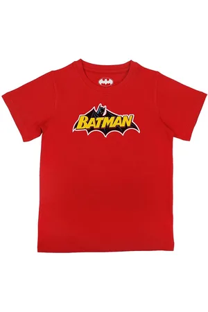 Batman Boys Red Graphic Printed T shirt