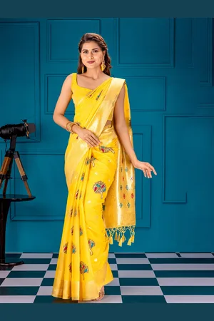 Mimosa Woven Design Zari Art Silk Banarasi Saree