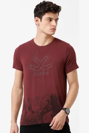 WROGN Men Brown & Black Printed Slim Fit T-shirt