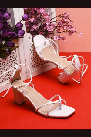 DressBerry PU Party Block Gladiators with Bows Heels