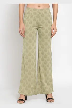 Vivienne Westwood Women Beige Floral Printed Relaxed Flared High-Rise Trousers