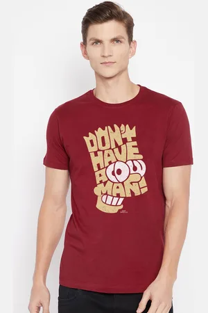 Kook N Keech Men Maroon Typography Printed T-shirt