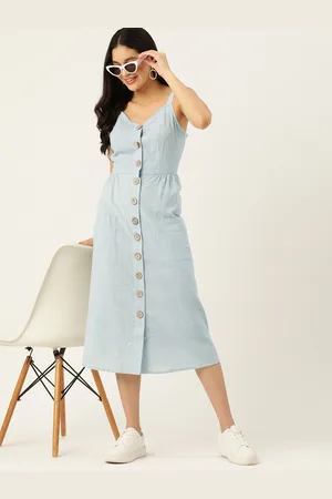 DressBerry Solid A-Line Midi Dress