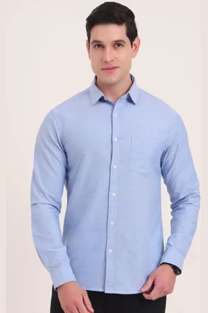 Greenfibre Men Regular Fit Spread Collar Solid Cotton Casual Shirt