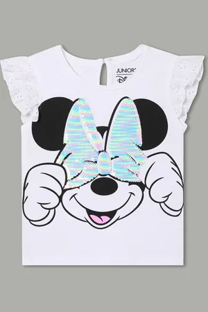 Lifestyle Girls Minnie Mouse Graphic Printed Round Neck Cotton T-shirt