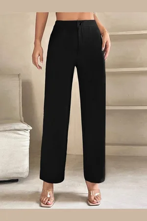 KERI PERRY Women Relaxed Straight Leg High-Rise Trousers