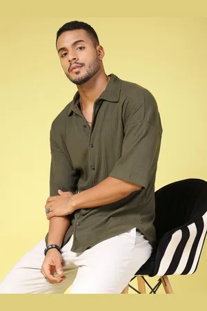 Rigo Men Premium Opaque Striped Pure Cotton Casual Shirt