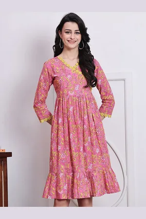 Rajnandini Women Cotton Floral Printed Wrap Dress