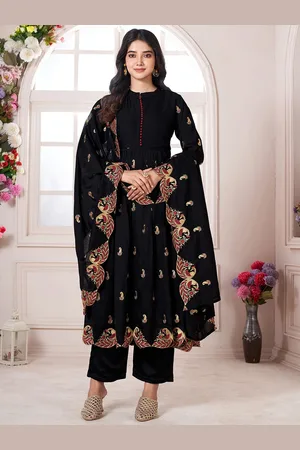 Kalini Women Ethnic Motifs Embroidered Regular Kurta with Palazzos & With Dupatta